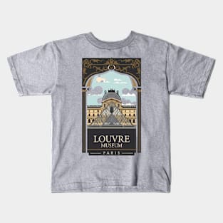 A Vintage Travel Art of the Louvre Museum in Paris - France Kids T-Shirt